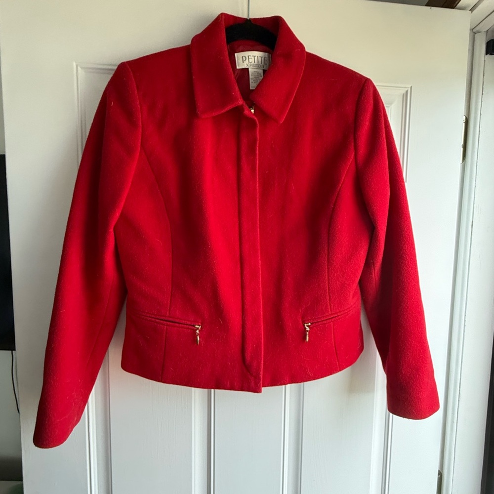 Petite Sophisticate Bold Red Blazer